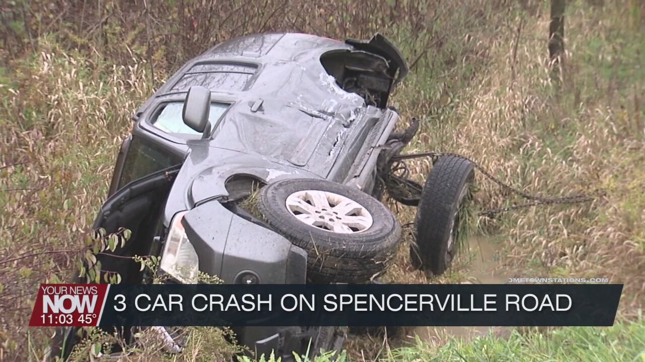 Three car crash at intersection of Defiance Trail and Spencerville Road